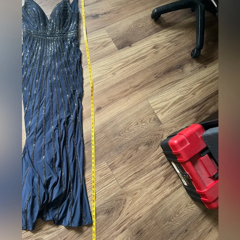 Jovani Midnight Blue Sequin Maxi Prom/Evening Dress - Picture 6 of 7